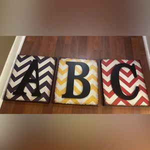 3-piece Metal ABC wall hangings